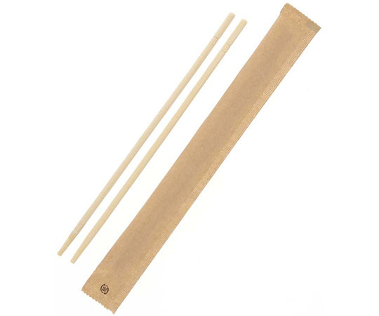 Bamboo round chopsticks, slim paper sealed, 4.5φ×20cm, unbleached, 100 pairs, 004636376, 1 pack (100 pairs)