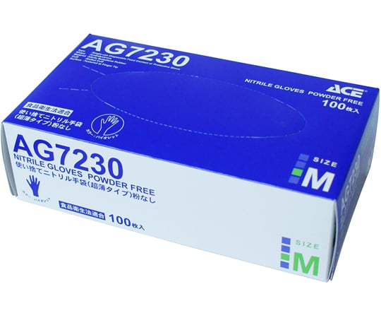 Nitrile gloves, thin, blue, M, powder-free, 1 box (100 pieces) AG7230M 1 box (100 pieces)