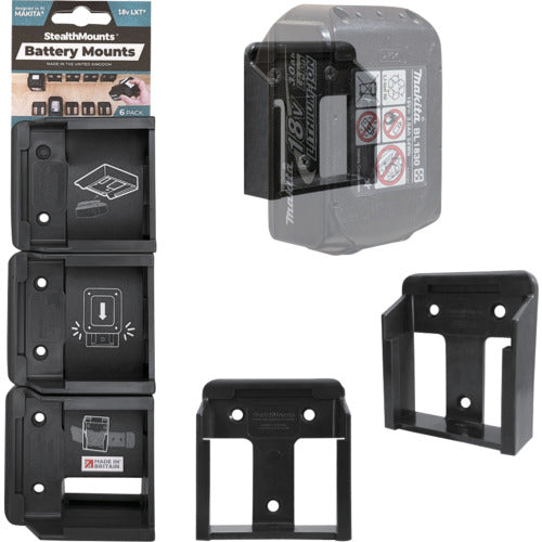 Stealth Mount Battery Mount for Makita 18V (Pack of 6) Black BM-MK18-6 1 piece