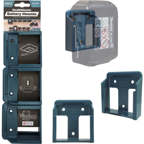 ステルスマウント　バッテリーマウントマキタ１８Ｖ用（６個入り）ブルー　BM-MK18-BLU-6　1 個