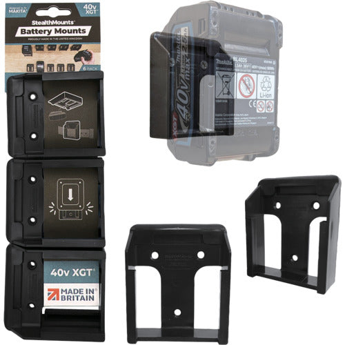 ステルスマウント　バッテリーマウントマキタ４０ＶＸＧＴ用（６個入り）ブラック　BM-MK40-BLK-6　1 個