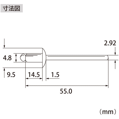 エビ　ブラインドリベット（アルミ／アルミ製）　６−６（５００本入）　箱入　NA66A　1 箱