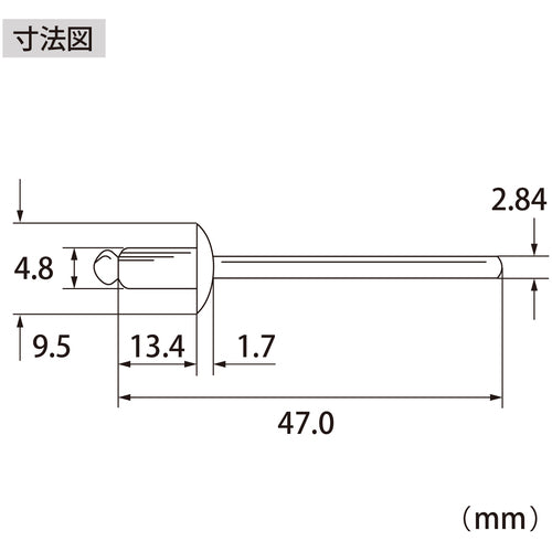 エビ　ブラインドリベット（ステンレス／スティール製）　６−５（５００本入）　箱入　NSS65A　1 箱