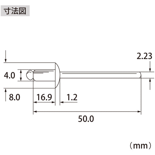 エビ　ブラインドリベット（アルミ／スティール製）５−８（１０００本入）　箱入　NSA58A　1 箱