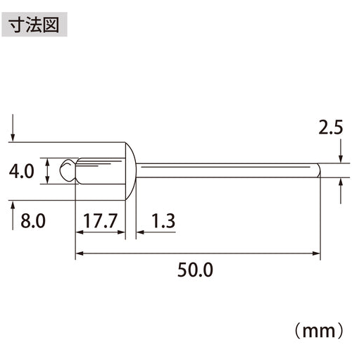 エビ　ブラインドリベット（ステンレス／スティール製）　５−８（１０００本入）　箱入　NSS58A　1 箱