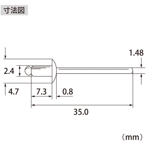 エビ　ブラインドリベット（アルミ／スティール製）３−３（１０００本入）　箱入　NSA33A　1 箱