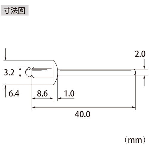 エビ　ブラインドリベット（ステンレス／スティール製）　４−３（１０００本入）　箱入　NSS43A　1 箱