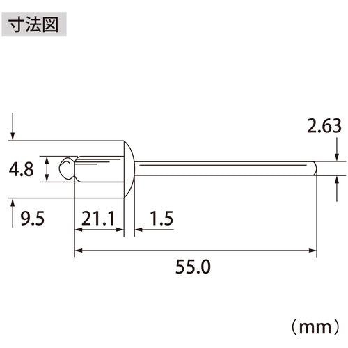 エビ　ブラインドリベット（アルミ／スティール製）６−１０（５００本入）　箱入　NSA610A　1 箱