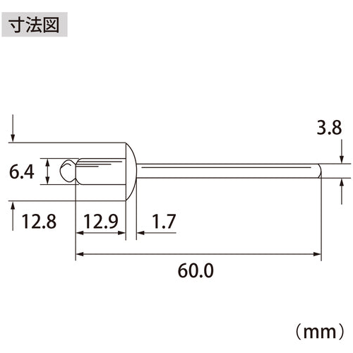 エビ　ブラインドリベット（アルミ／スティール製）８−４（２５０本入）　箱入　NSA84A　1 箱