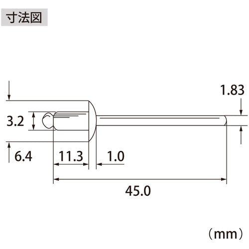 エビ　ブラインドリベット（アルミ／スティール製）４−５（１０００本入）　箱入　NSA45A　1 箱