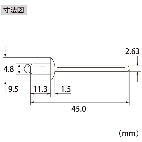 エビ　ブラインドリベット（アルミ／スティール製）６−４（１０００本入）　箱入　NSA64A　1 箱