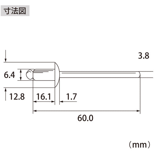 エビ　ブラインドリベット（アルミ／スティール製）８−６（２５０本入）　箱入　NSA86A　1 箱