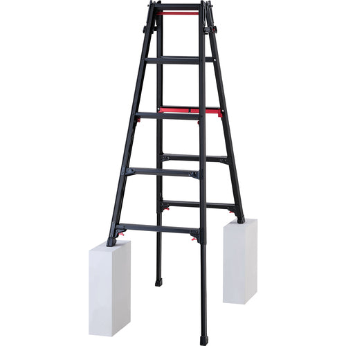 ハセガワ　脚部伸縮式アルミはしご兼用脚立　ＲＹＲＬＢ型　５段　RYRLB-15　1 台
