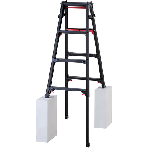 ハセガワ　脚部伸縮式アルミはしご兼用脚立　ＲＹＲＬＢ型　４段　RYRLB-12　1 台