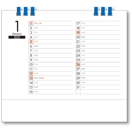 킹 코포 탁상 캘린더 6 위크스 심플 캘린더 KC10025_2025 1 권