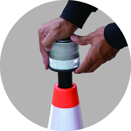 CAR-BOY Perforated Cone 450 Reflective White Yellow CHR-450YE 1 pc