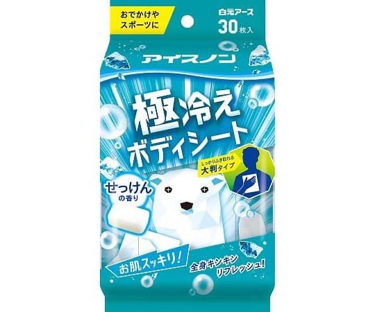 Icenon Extremely Cool Body Sheet, Soap Scent, 30 Sheets per Bag, 1 Bag (30 Sheets)