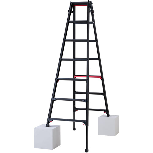 ハセガワ　脚部伸縮脚立　シャガマン　ブラック　７段　RYRB-21　1 台