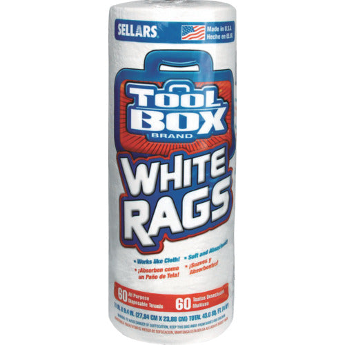 SELLARS TOOLBOX [[R]] White Rags White Roll 60 Sheets Z400 51055 1 Roll