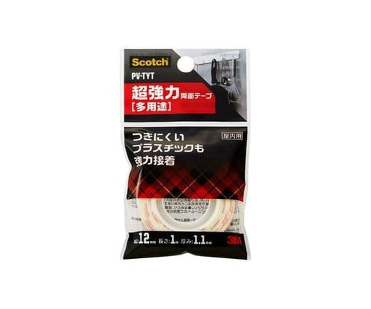 ［受注停止］スコッチ®超強力両面テープPV-TYT 白 12mm×1m　PV-TYT 1巻