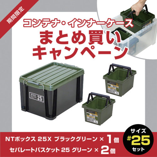 ＪＥＪアステージ　【８月５日〜９月５日まで】ＮＴボックス＃２５Ｘ　１個＋セパレートバスケット　グリーン＃２５　２個　まとめ買い１０％ＯＦＦキャンペーン　NT25X+SPB-N25G2P　1 Ｓ