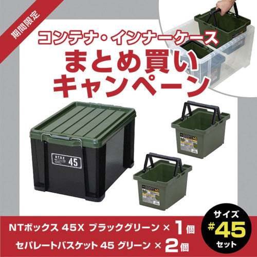 ＪＥＪアステージ　【８月５日〜９月５日まで】ＮＴボックス＃４５Ｘ　１個＋セパレートバスケット　グリーン＃４５　２個　まとめ買い１０％ＯＦＦキャンペーン　NT45X+SPB-N45G2P　1 Ｓ