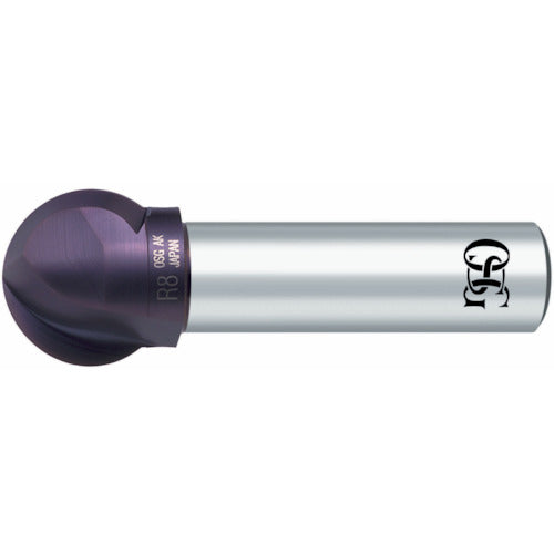 OSG 초경 볼 엔드밀 GX 코트 2날 구형 볼 반경 8mm 날 길이 12mm 3002160 GX-EQD-SF-R8 1개