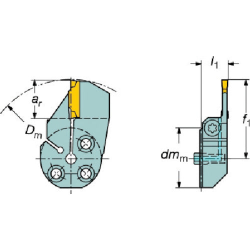 Sandvik CoroTurn SL CoroCut 1/2 Face Grooving Blade (420) 570-32L123G18B090B 1 piece