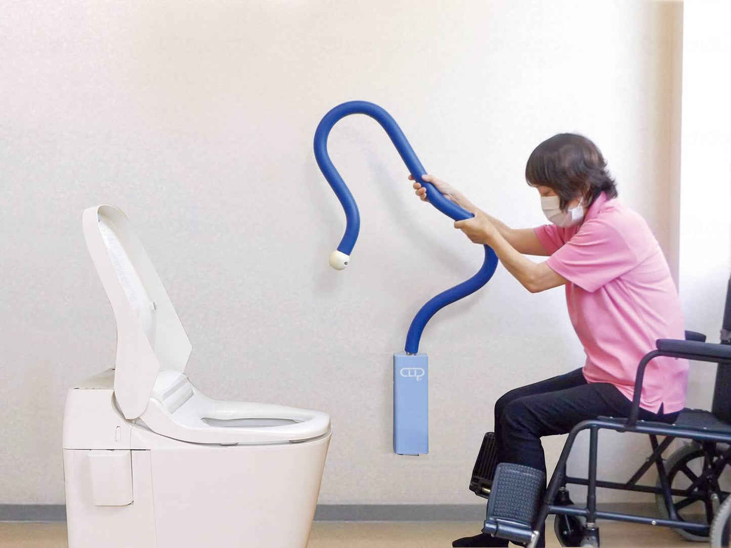 東海技研工業ﾗ・ｸﾘｯﾌﾟﾄｲﾚ用 ﾌﾞﾙｰ 左壁取付用