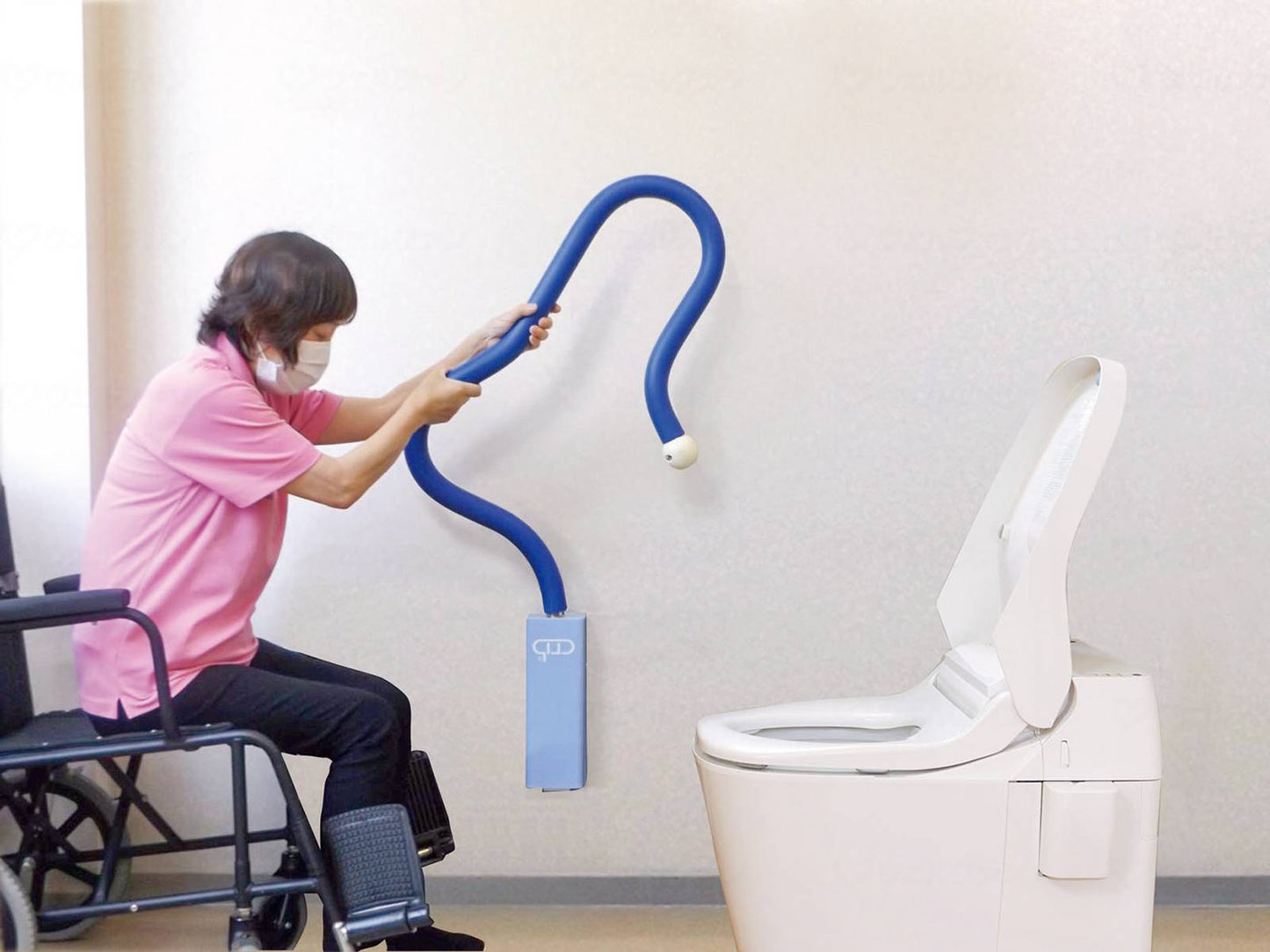 東海技研工業ﾗ・ｸﾘｯﾌﾟﾄｲﾚ用 ﾌﾞﾙｰ 右壁取付用