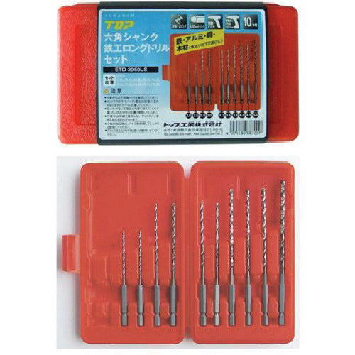 TOP 육각 생크 철공 롱 드릴 세트 10개 세트 ETD-2050LS 1 S