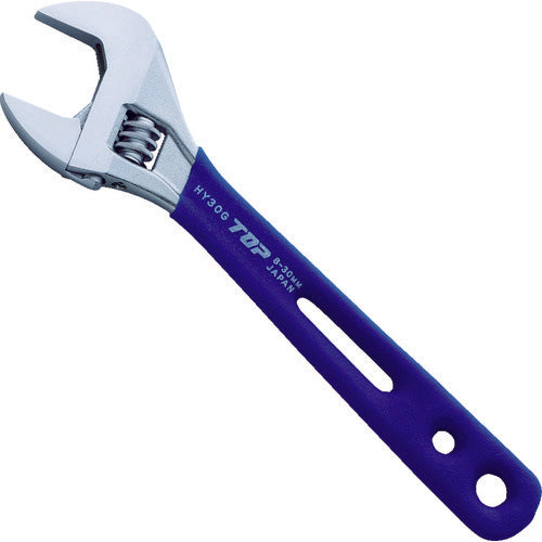 TOP Thin and lightweight wide adjustable wrench Eco Wide 200mm with grip HY-30G 1 piece