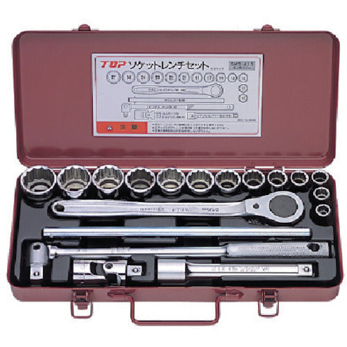 TOP Socket wrench set, 12.7 mm drive, 18 pieces, SWS-413 1 S