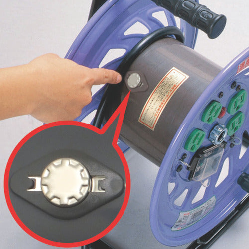 NICHIDO Electrician's Drum, Outdoor Type, Overload and Leakage Protection with Breaker, 2PNCT Wire, 30m, NW-EK33PN, 1 Unit