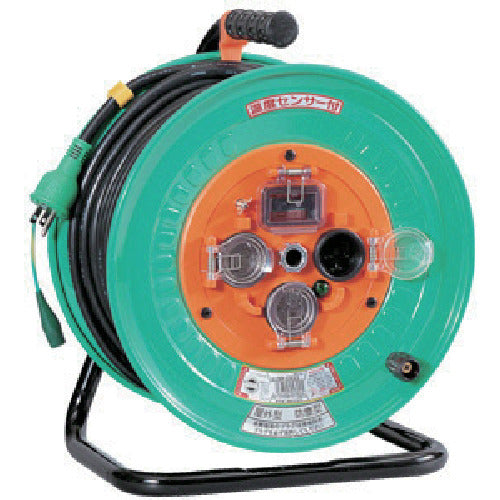 NICHIDO Electrician's Drum, Outdoor Type, Overload and Leakage Protection with Breaker, 50m, NW-EK53, 1 Unit