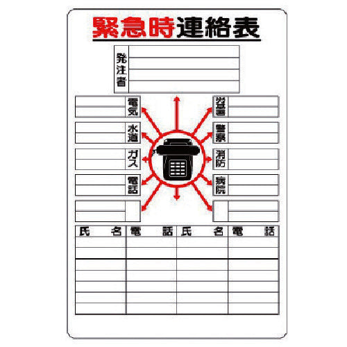 유닛 긴급시 연락표지(대) 317-43 1장