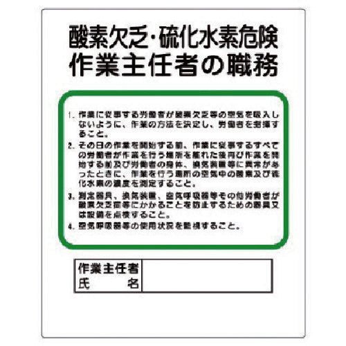 Unit Work Supervisor Duty Plate Oxygen Deficiency/Hydrogen Sulfide Hazard 356-06 1 sheet
