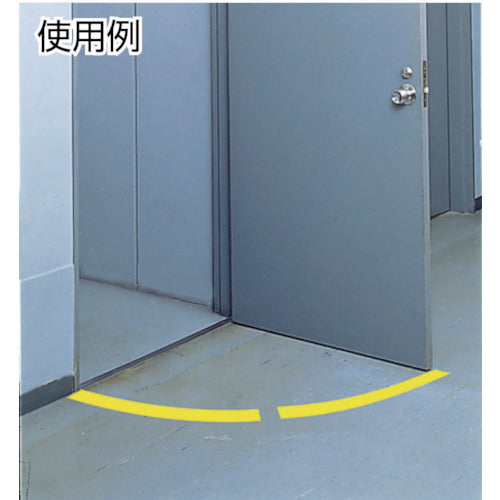 ユニット　ドア開閉表示ステッカー　アール型　黄・ＰＶＣステッカー・５０幅　819-61　1 組