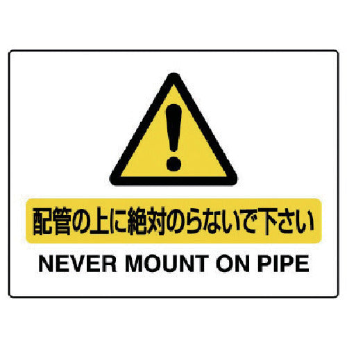 Unit Piping Sign Never stand on the pipe... 859-30A 1 sheet