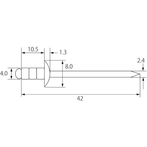EBI AP Rivet (Aluminum/Steel) 5-4 (1000 pieces) Boxed AP54 1 box