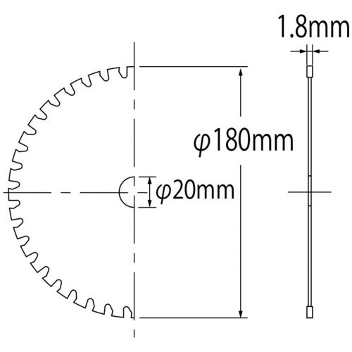 エビ　鉄工用チップソー　きっ太郎　１８０ｍｍ　FK180　1 枚