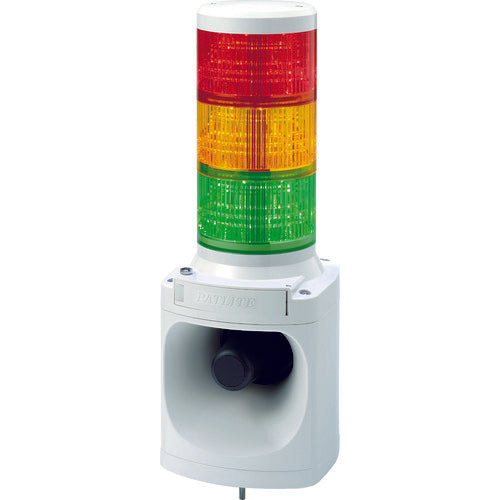PATLITE LED stacked signal light with electronic sound alarm Colors: Red, yellow, green LKEH-302FA-RYG 1 unit