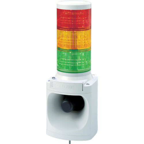 PATLITE LED stacked signal light with electronic sound alarm Colors: Red, yellow, green LKEH-310FA-RYG 1 unit