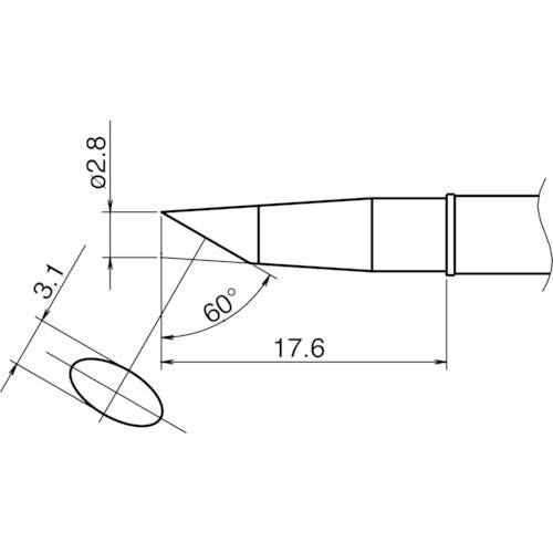 Hakko Soldering Tip/2.8BC Type T31-01BC28 1 piece