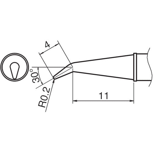 白光　こて先／０．２ＲＳＢ型　T31-01J02　1 本