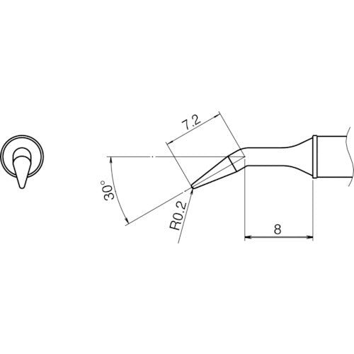 白光　こて先／０．２ＲＬＢ型　T31-02JL02　1 本