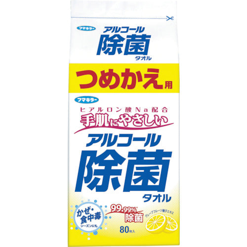 フマキラー　アルコール除菌タオルつめかえ用８０枚入　433746　1 袋