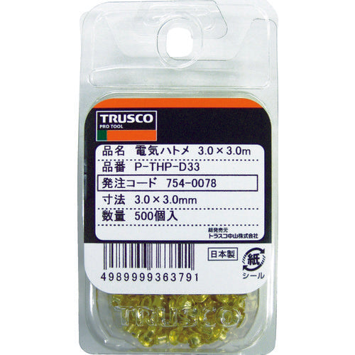 ＴＲＵＳＣＯ　電気ハトメ　３．０Ｘ５．０　５００個入　（ブリスターパック入）　P-THP-D35　1 PK