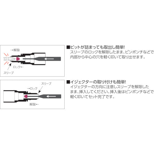 スーパー　電ドル用ソケットビット（着脱式）　プロスペック　１２×６．３５ｍｍ　DSE12　1 個