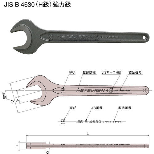 ネツレン　片口スパナ７０　J0070　1 丁